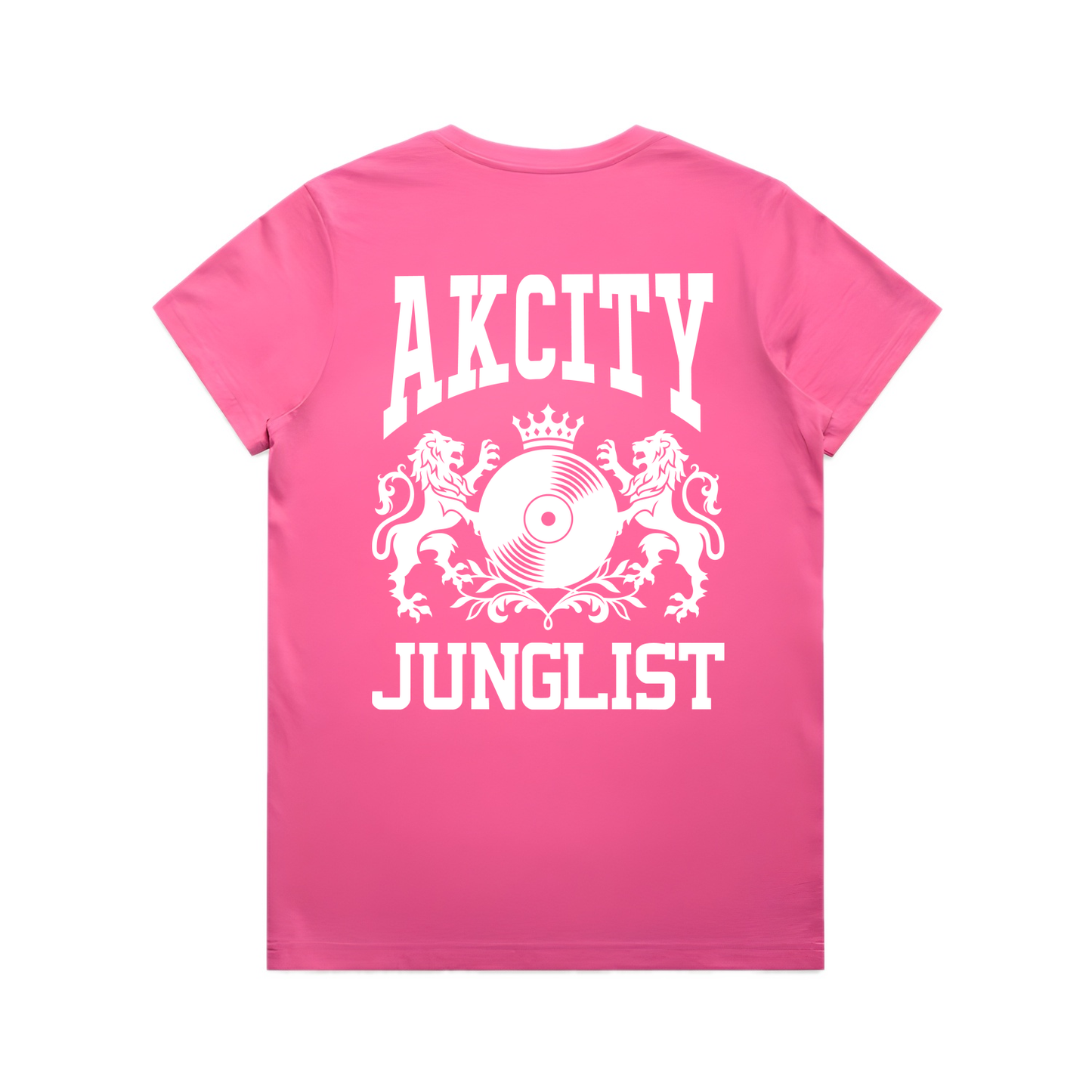 Womens AK CITY JUNGLIST Tee - Charity Pink (back)