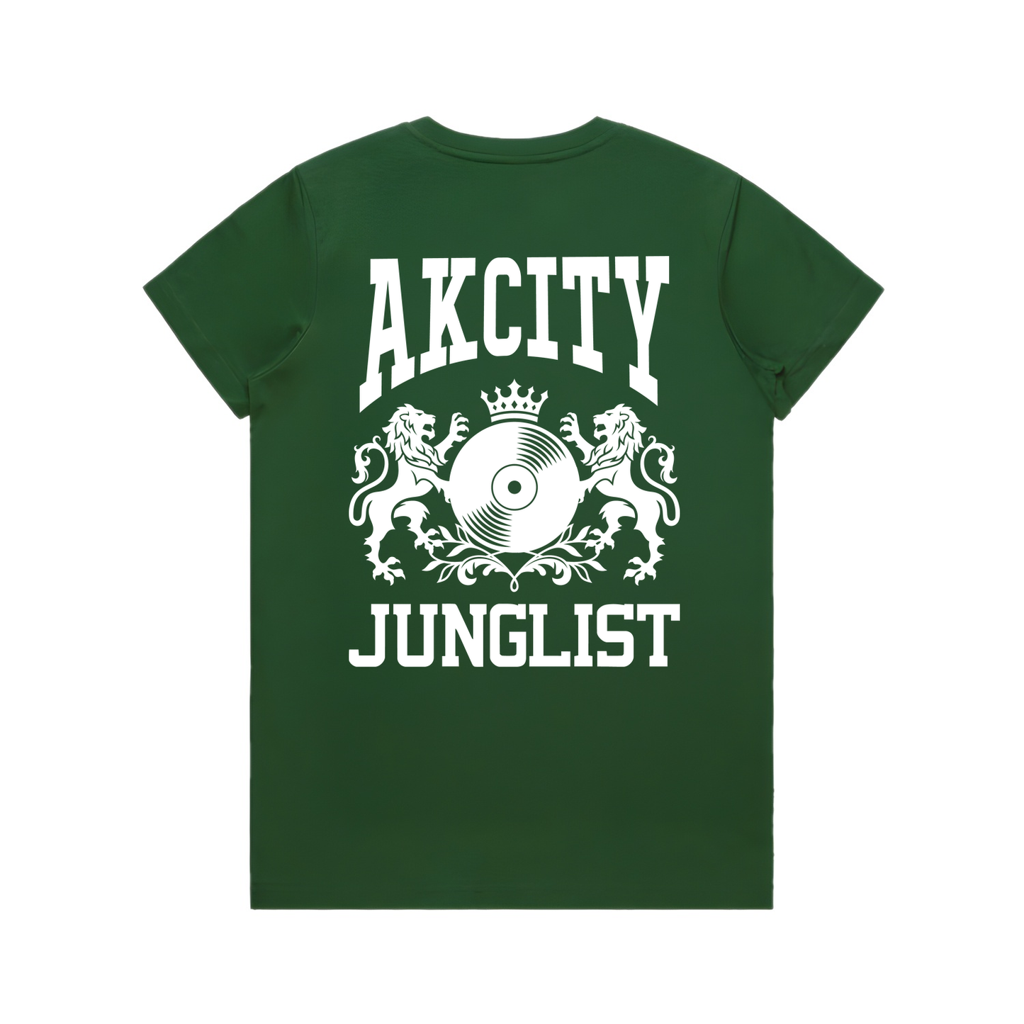Womens AK CITY JUNGLIST Tee - Forest Green (back)