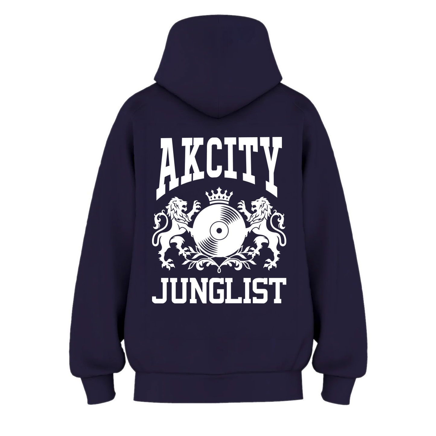 Womens AK CITY JUNGLIST Hoodie - Ink Blue (back)