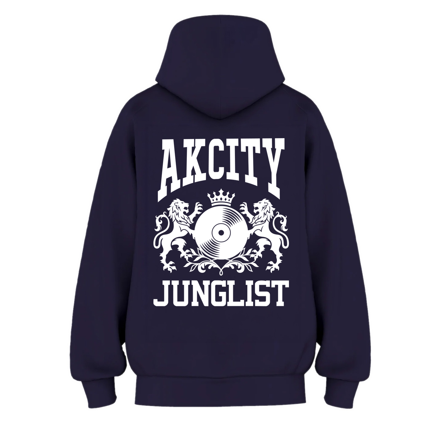 Womens AK CITY JUNGLIST Hoodie - Ink Blue (back)