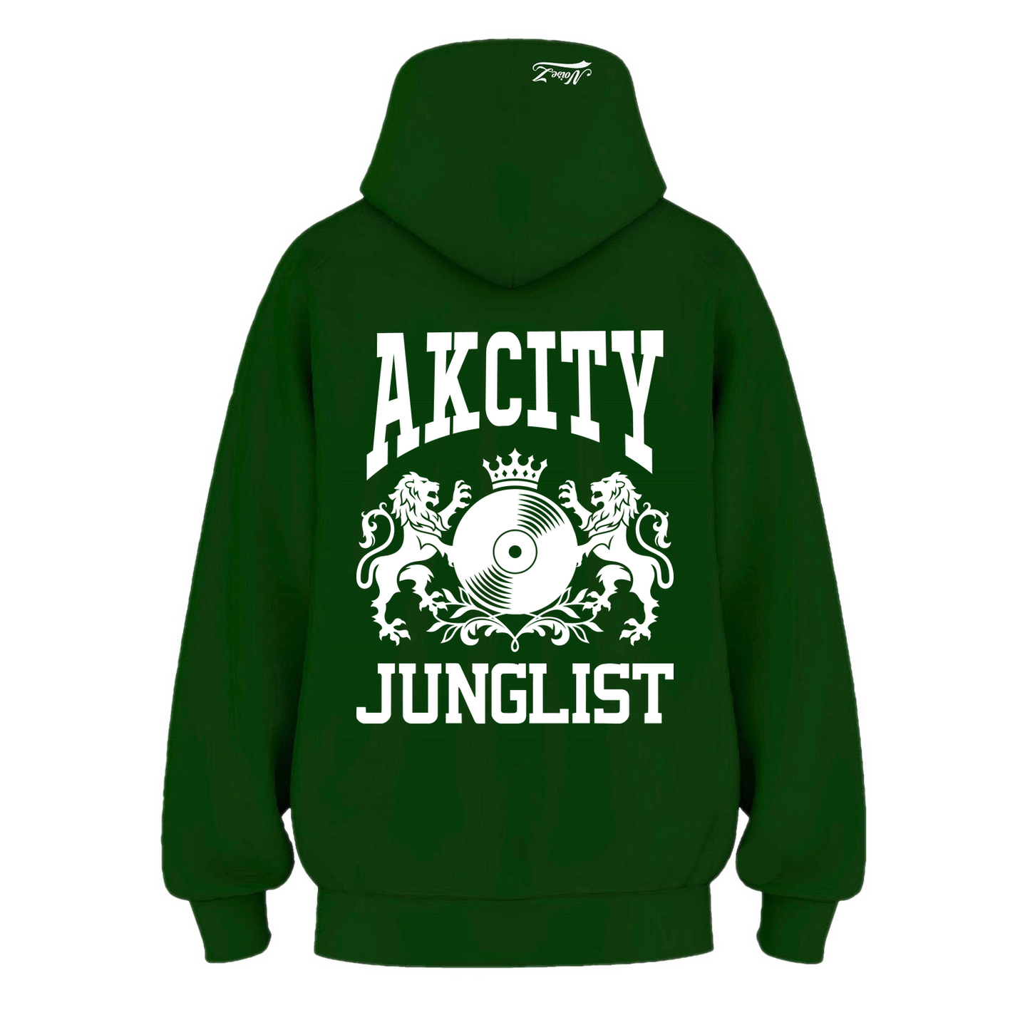 Mens AK CITY JUNGLIST Hoodie - Pine Green (back)