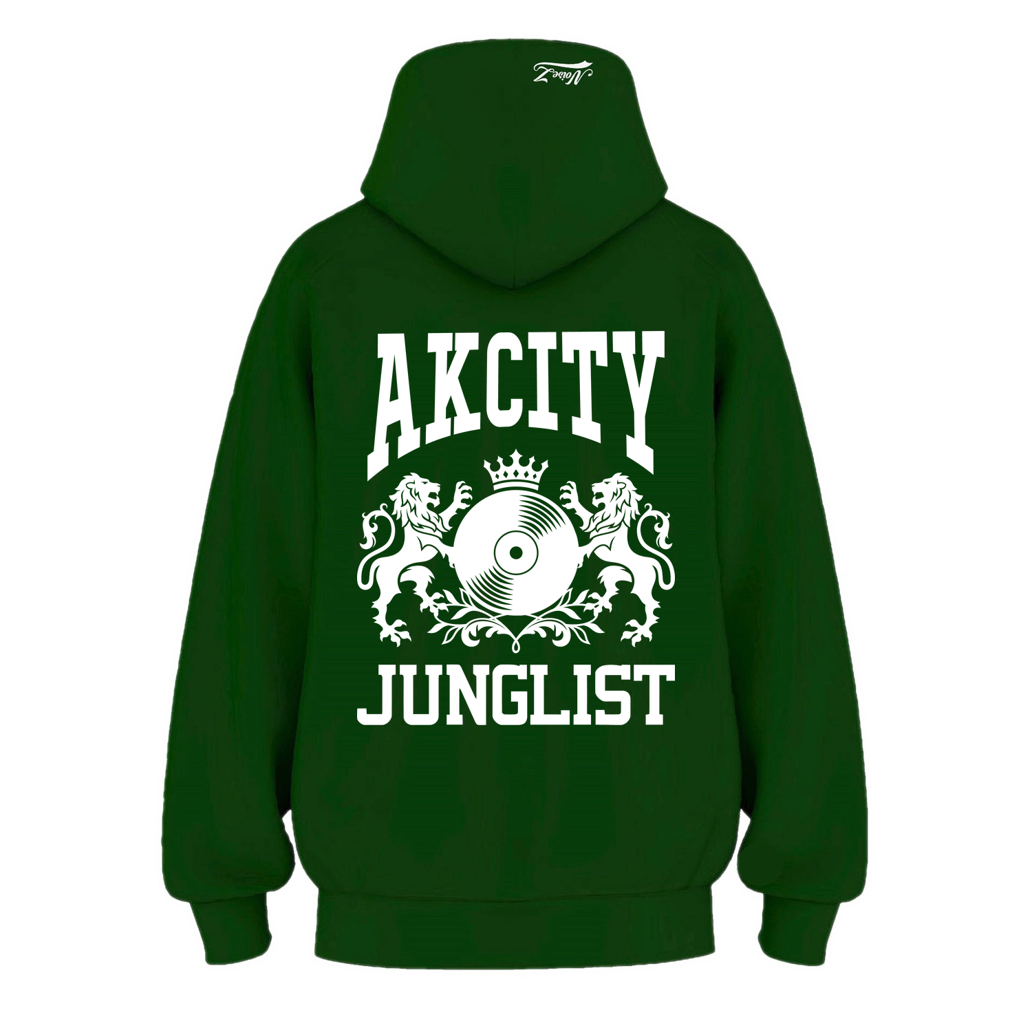 Mens AK CITY JUNGLIST Hoodie - Pine Green (back)