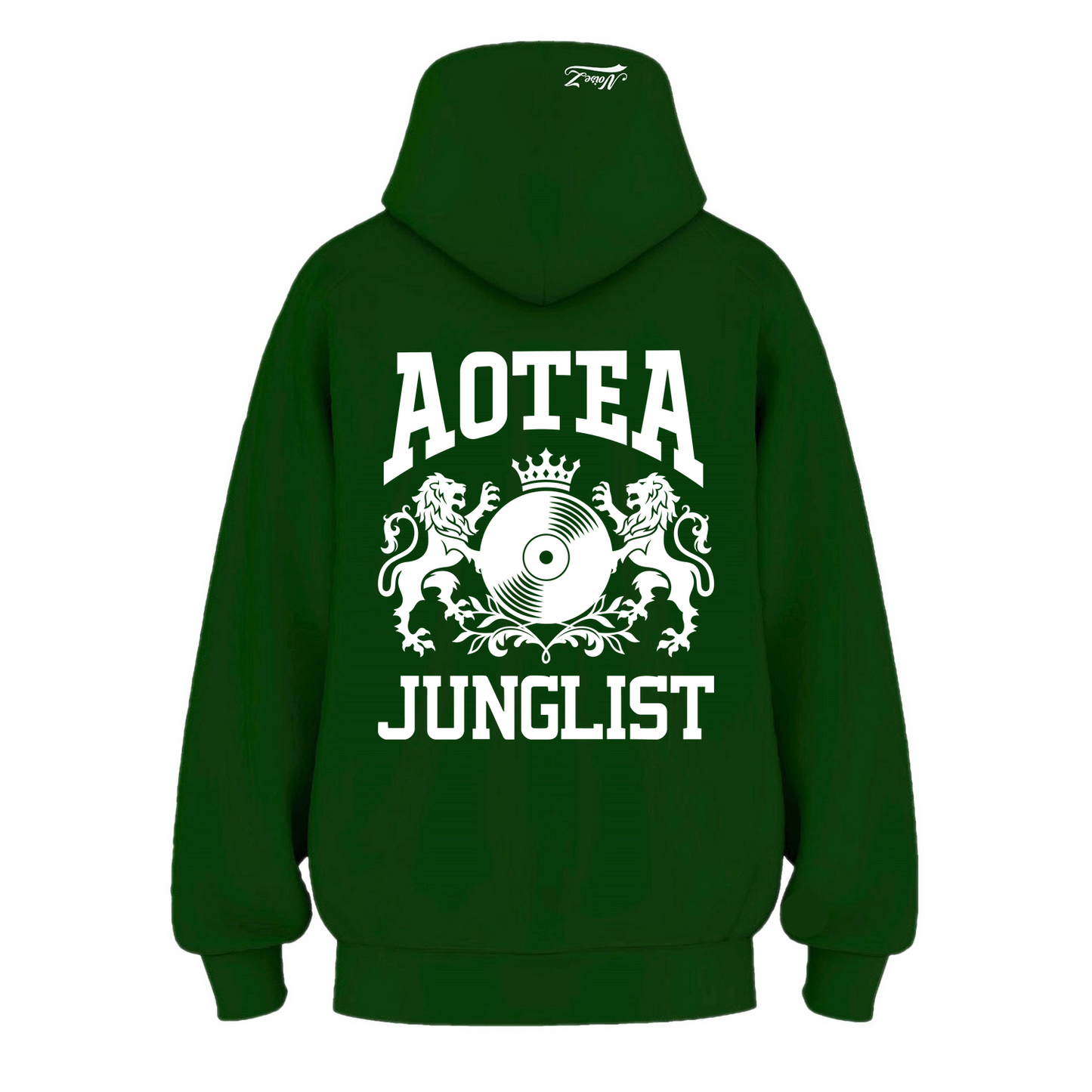 Mens AOTEA JUNGLIST Hoodie - Pine Green (back)