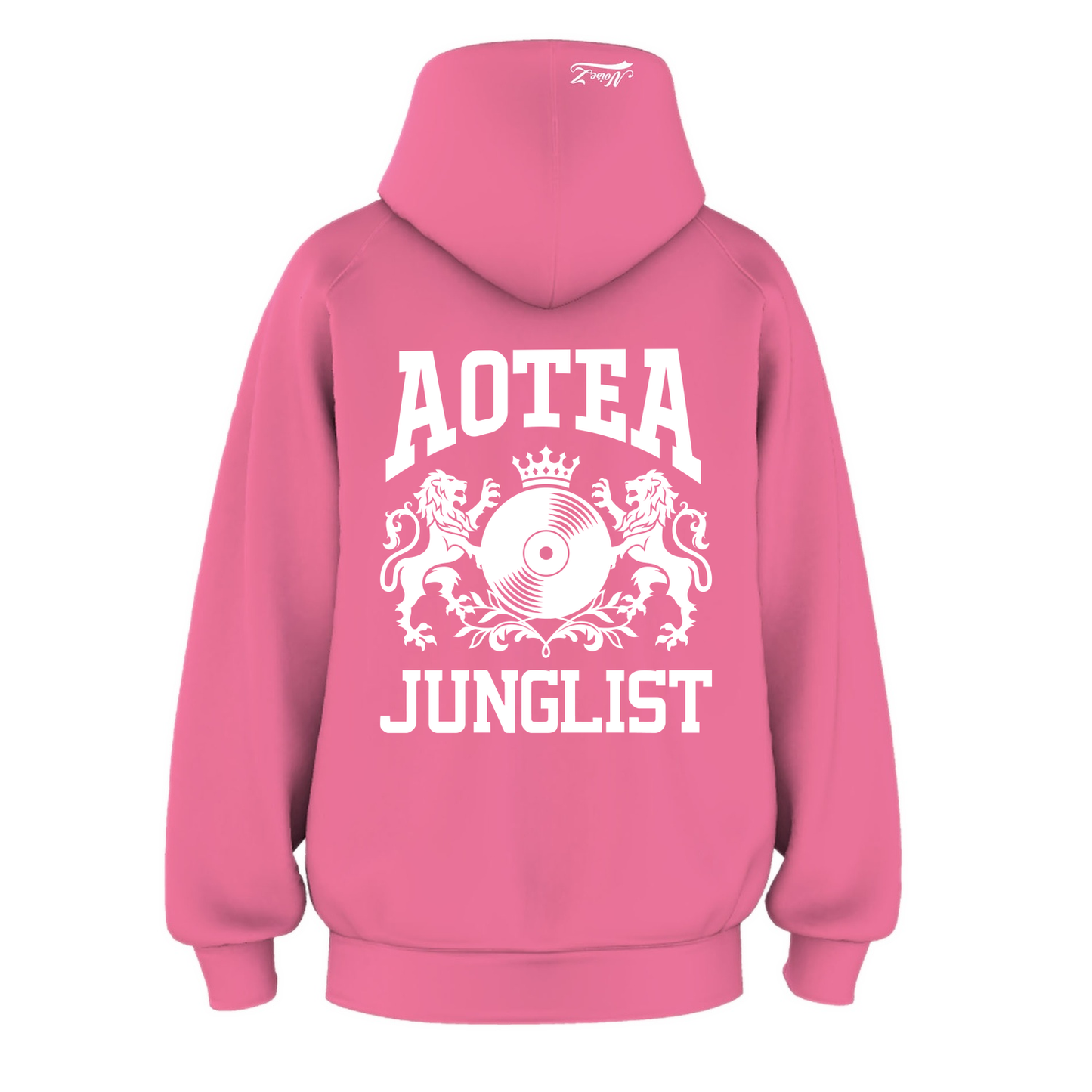 Womens AOTEA JUNGLIST Hoodie - Charity Pink (back)