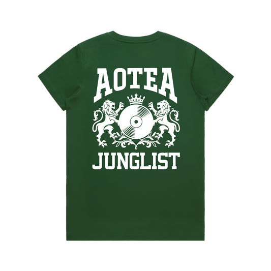 Womens AOTEA JUNGLIST Tee - Forest Green (back)