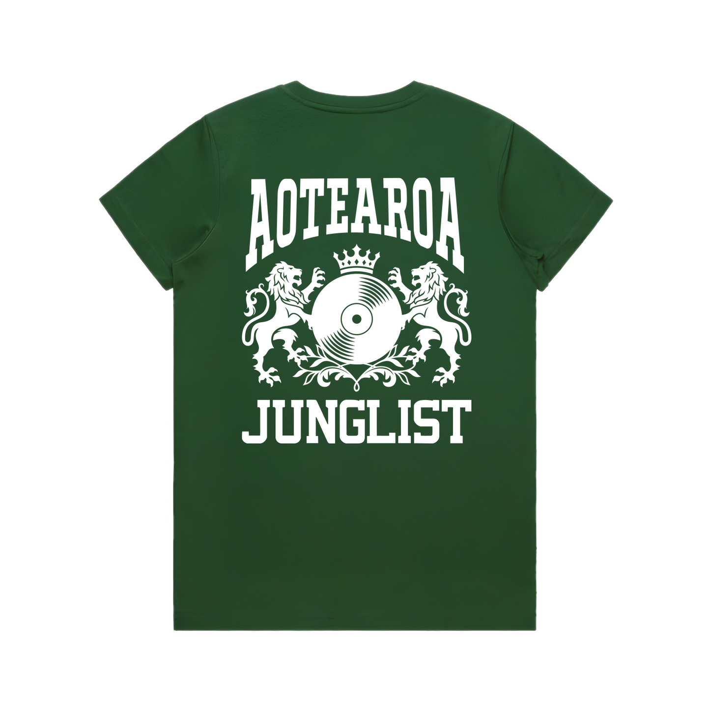 Womens AOTEAROA JUNGLIST Tee - Forest Green (back)