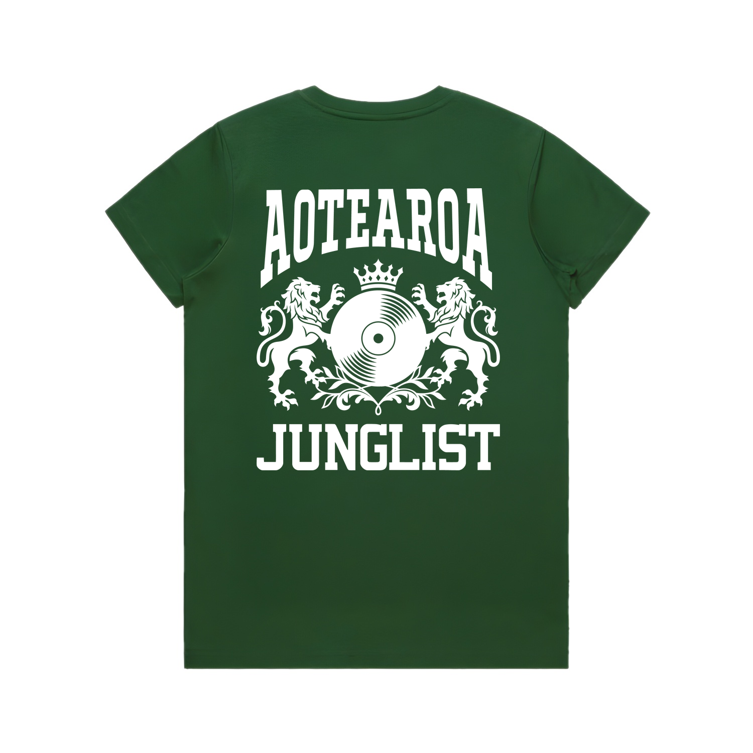 Womens AOTEAROA JUNGLIST Tee - Forest Green (back)