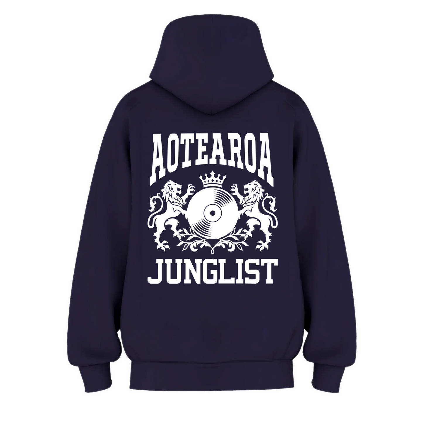 Womens AOTEAROA JUNGLIST Hoodie - Ink Blue (back)