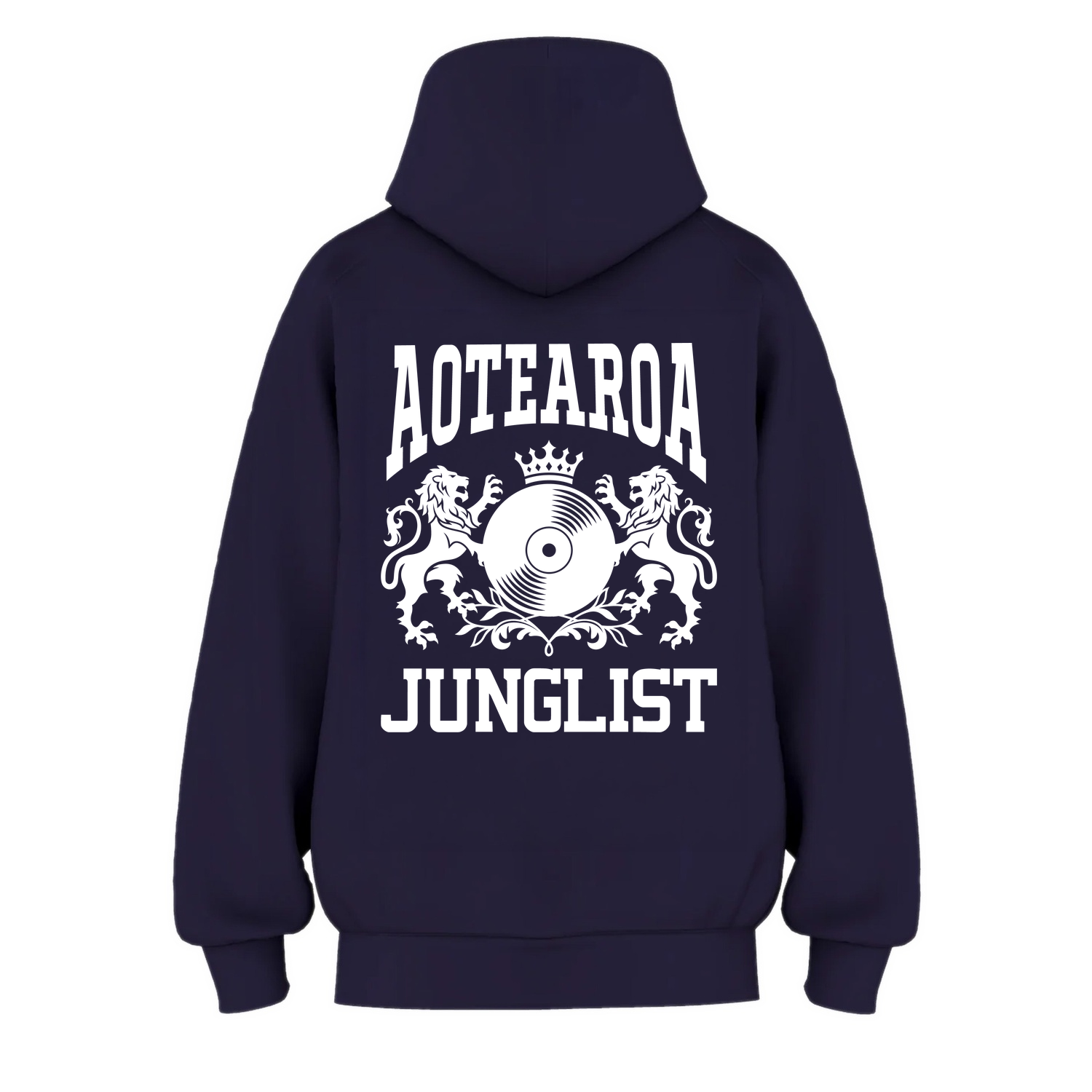 Womens AOTEAROA JUNGLIST Hoodie - Ink Blue (back)