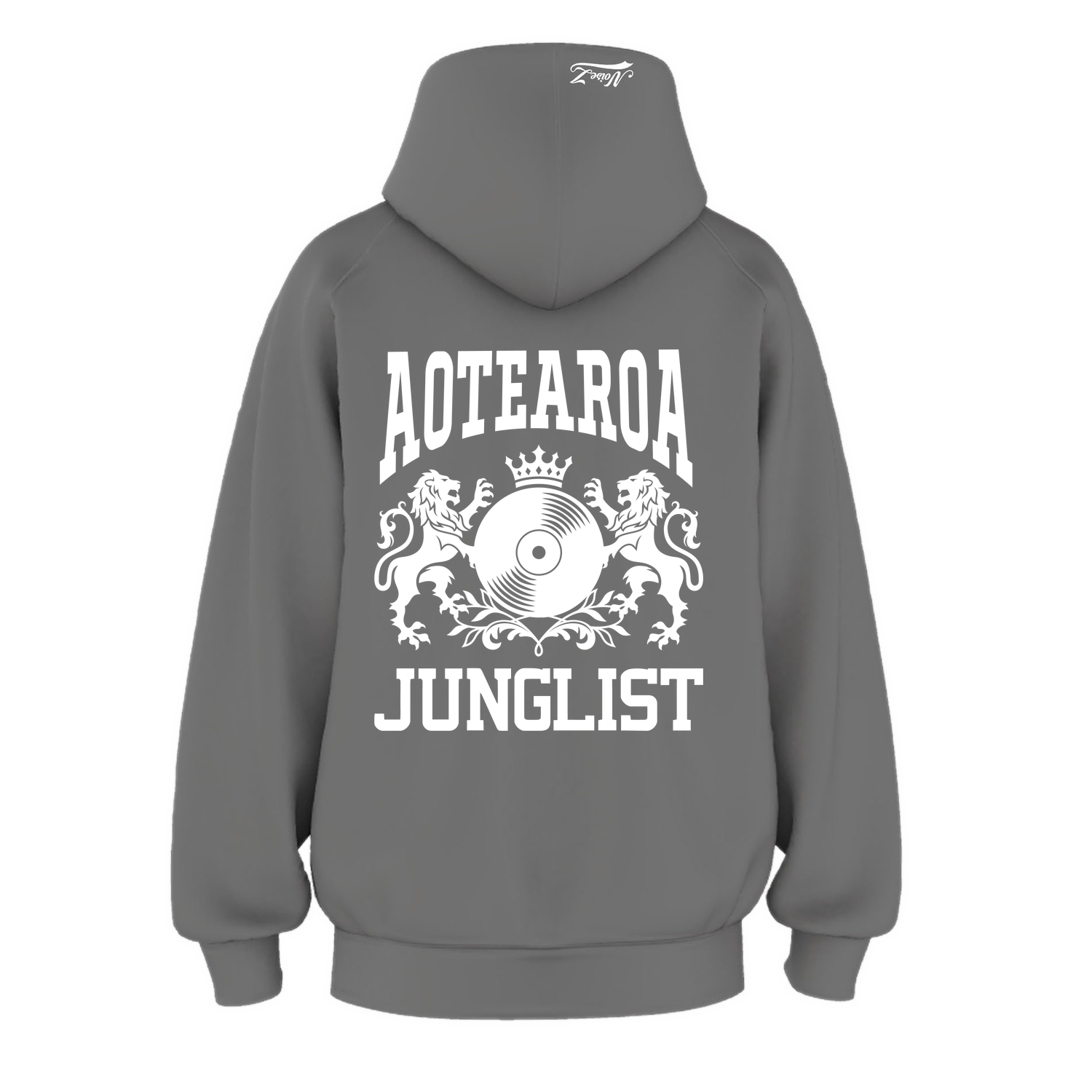 Mens AOTEAROA JUNGLIST Hoodie - Shadow (back)