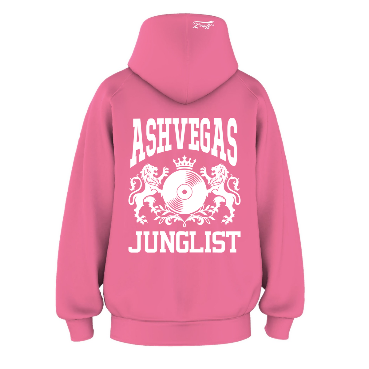 Mens ASHVEGAS JUNGLIST Hoodie - Charity Pink (back)