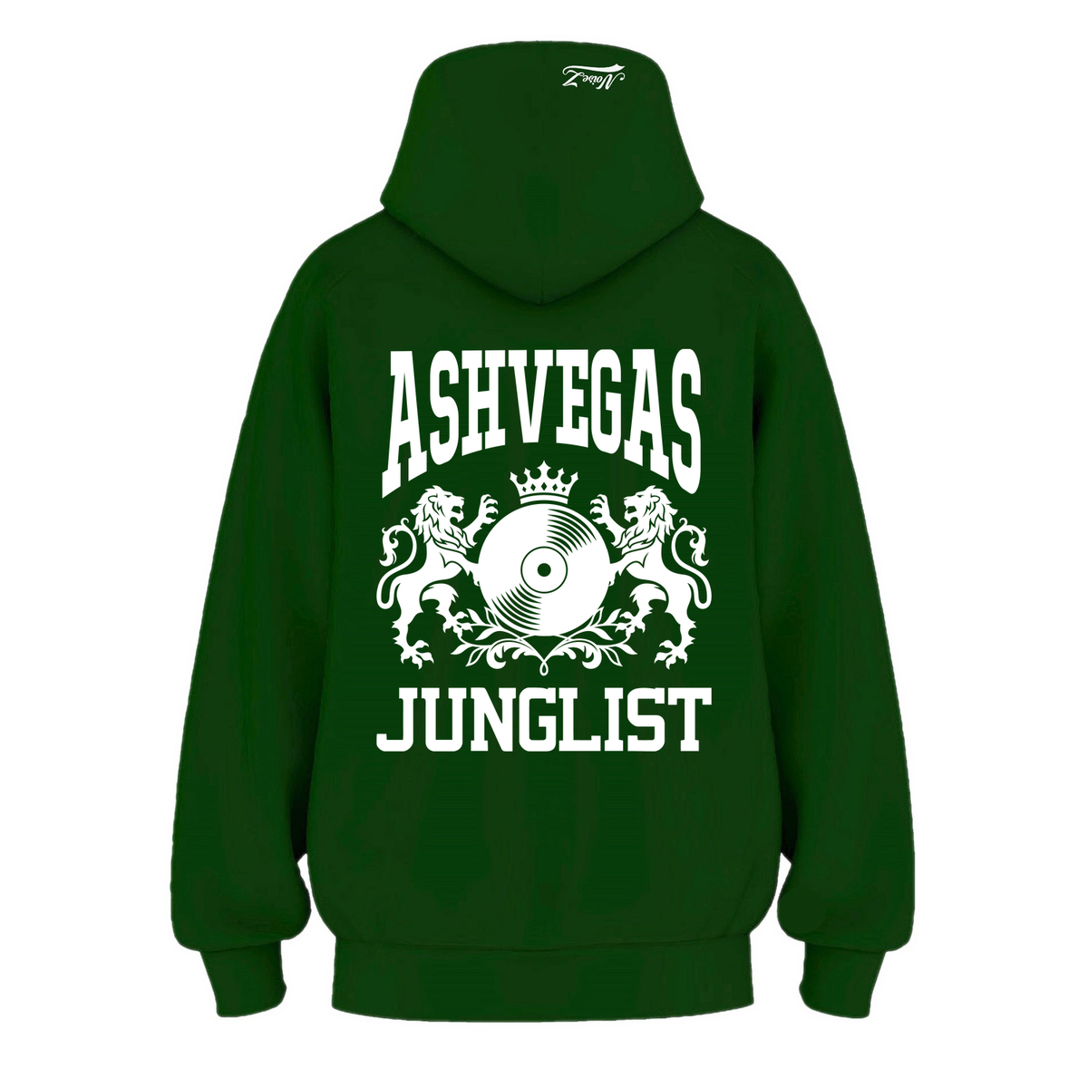 Mens ASHVEGAS JUNGLIST Hoodie - Pine Green (back)