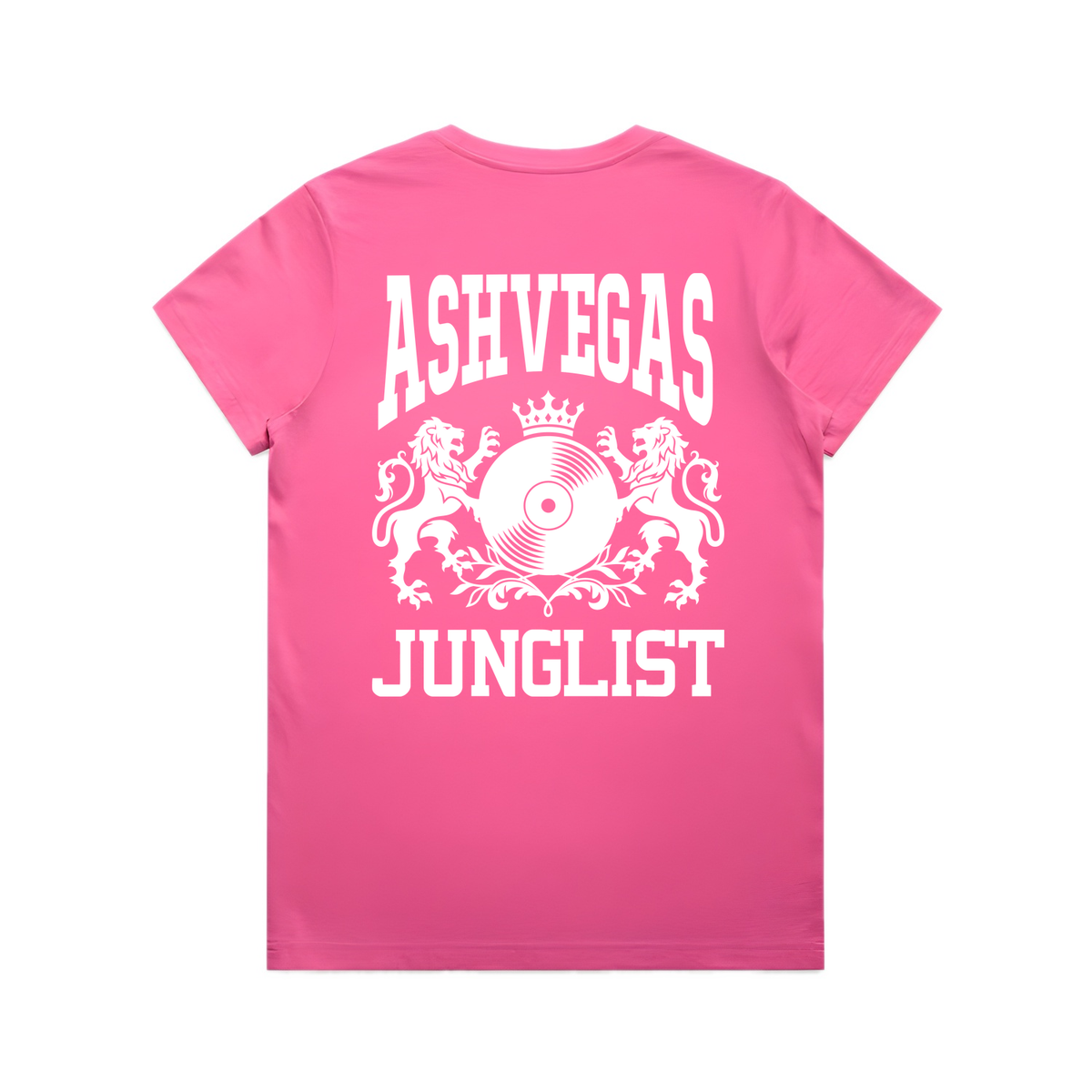 Womens ASHVEGAS JUNGLIST Tee - Charity Pink (back)