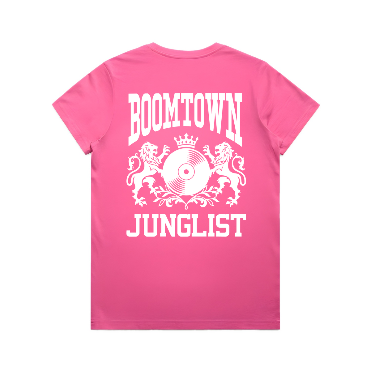 Womens BOOMTOWN JUNGLIST Tee - Charity Pink (back)