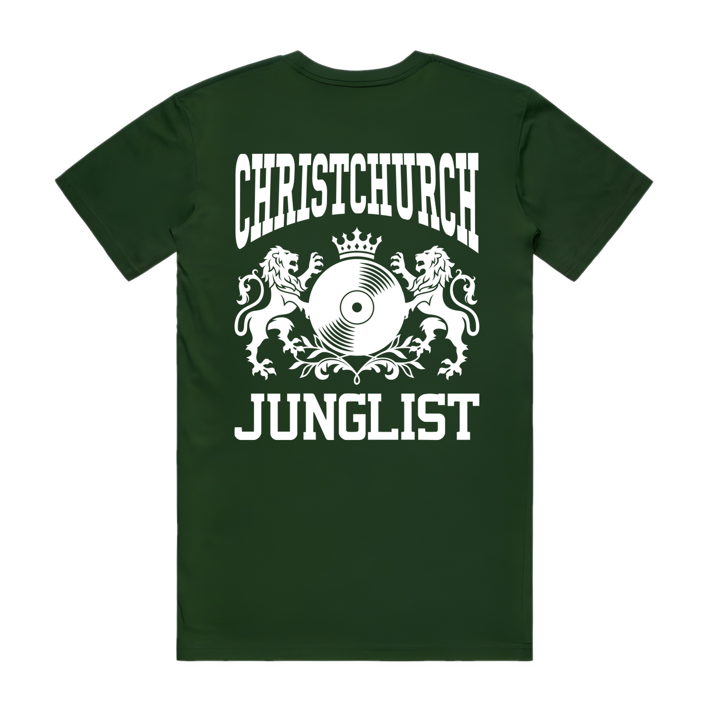 Mens CHCH JUNGLIST Tee - Forest Green (back)