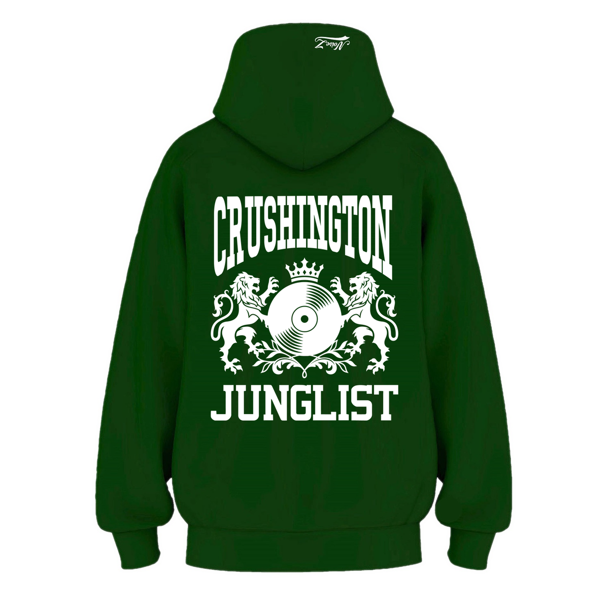 Mens CRUSHINGTON JUNGLIST Hoodie - Pine Green (back)