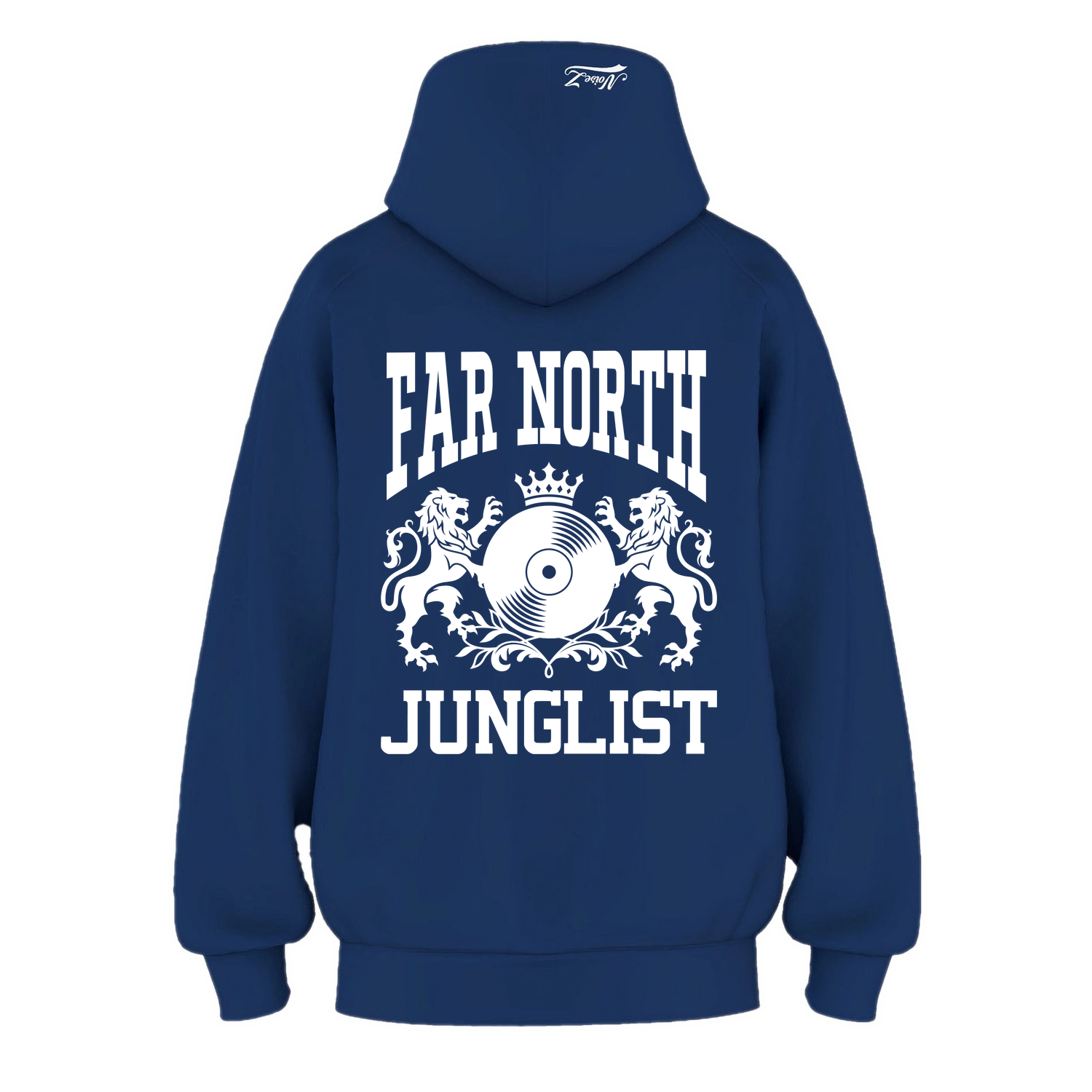 Mens FAR NORTH JUNGLIST Hoodie - Cobalt Blue (back)