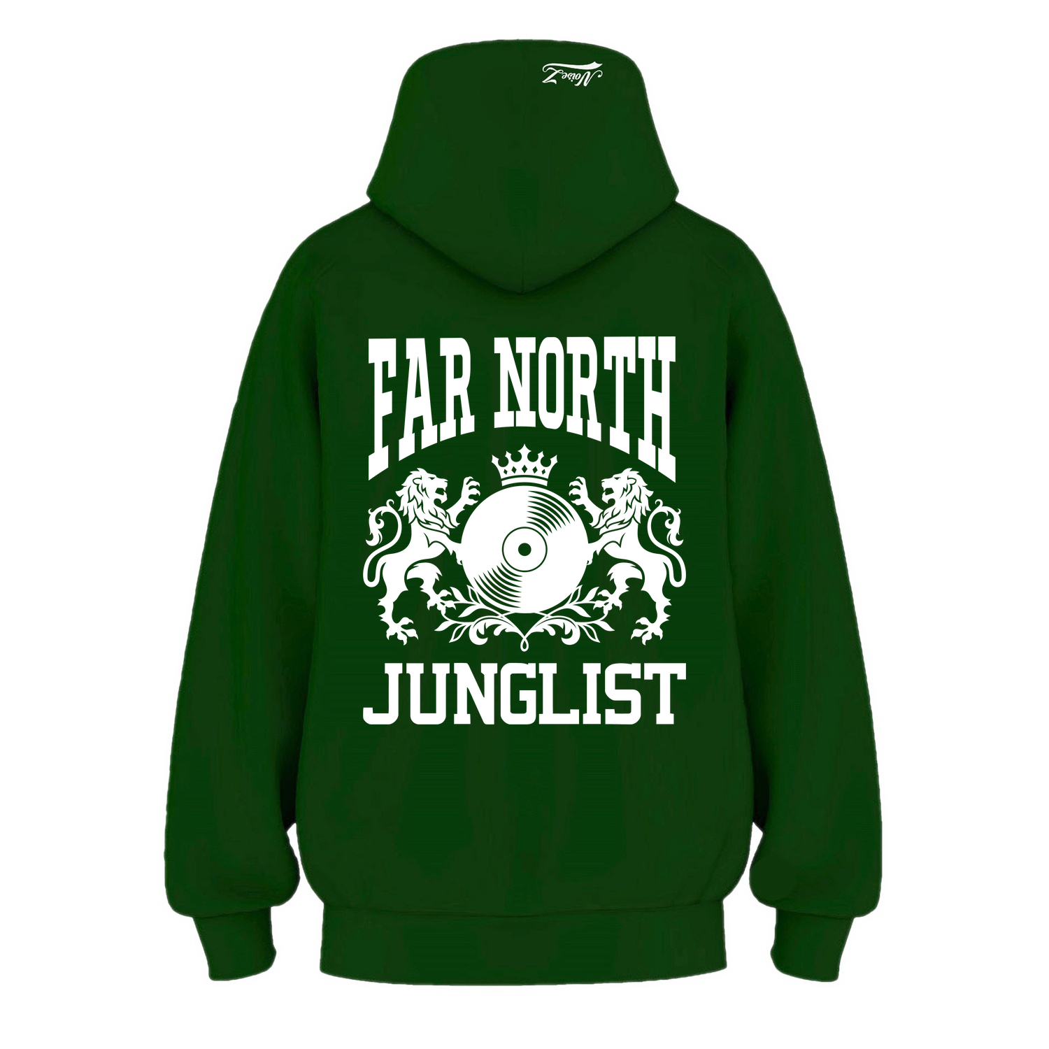 Mens FAR NORTH JUNGLIST Hoodie - Pine Green (back)