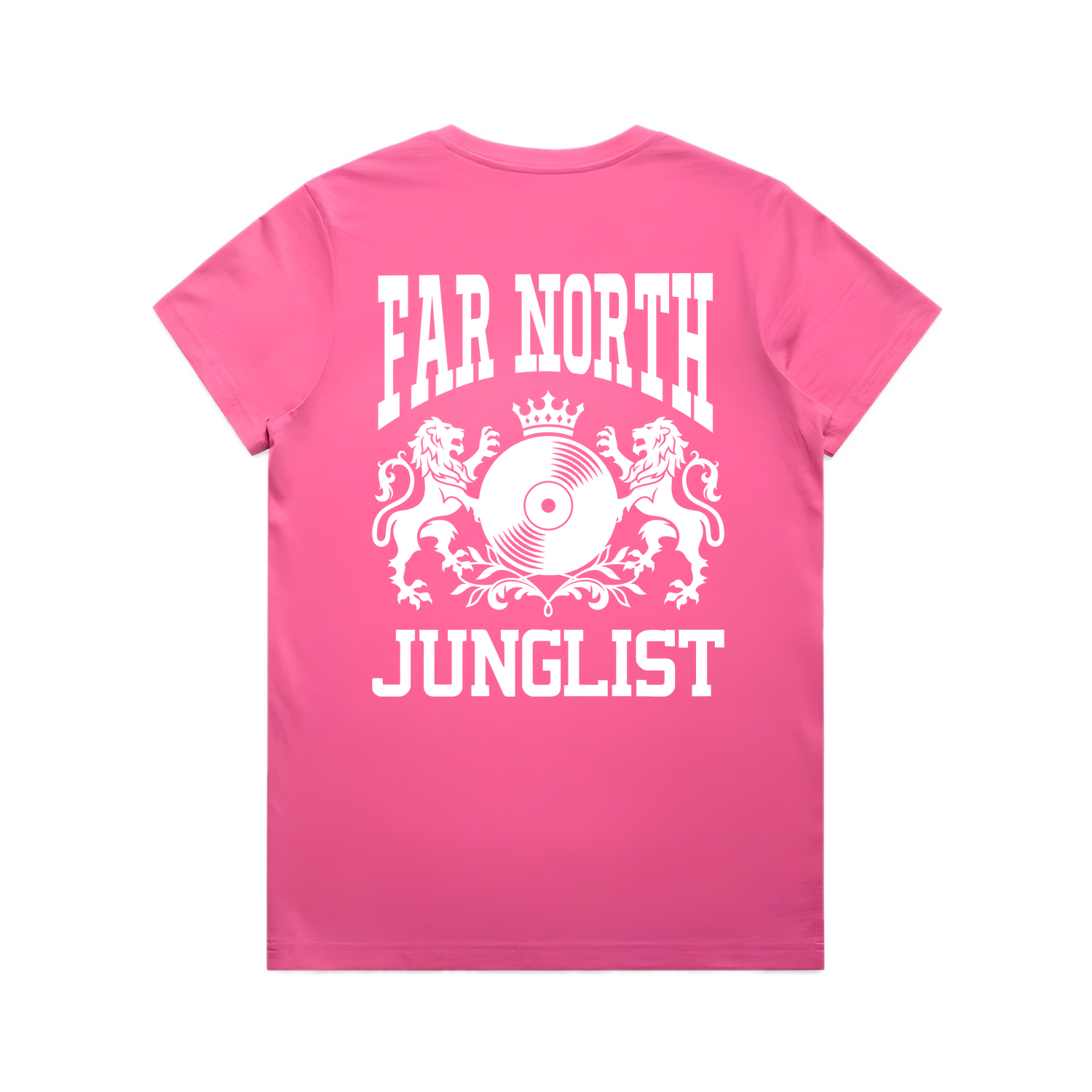 Womens FAR NORTH JUNGLIST Tee - Charity Pink (back)