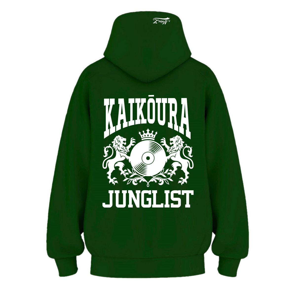 Mens KAIKŌURA JUNGLIST Hoodie - Pine Green (back)