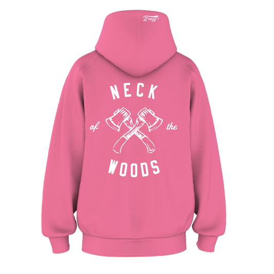Womens NOTW Hoodie - Charity Pink (back)