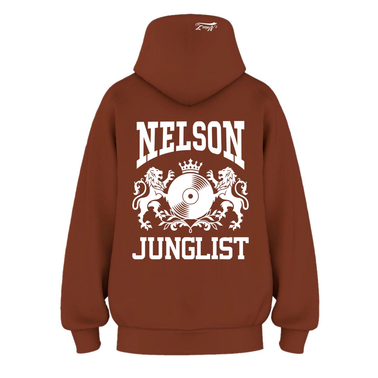 Mens NELSON JUNGLIST Hoodie - Clay (back)
