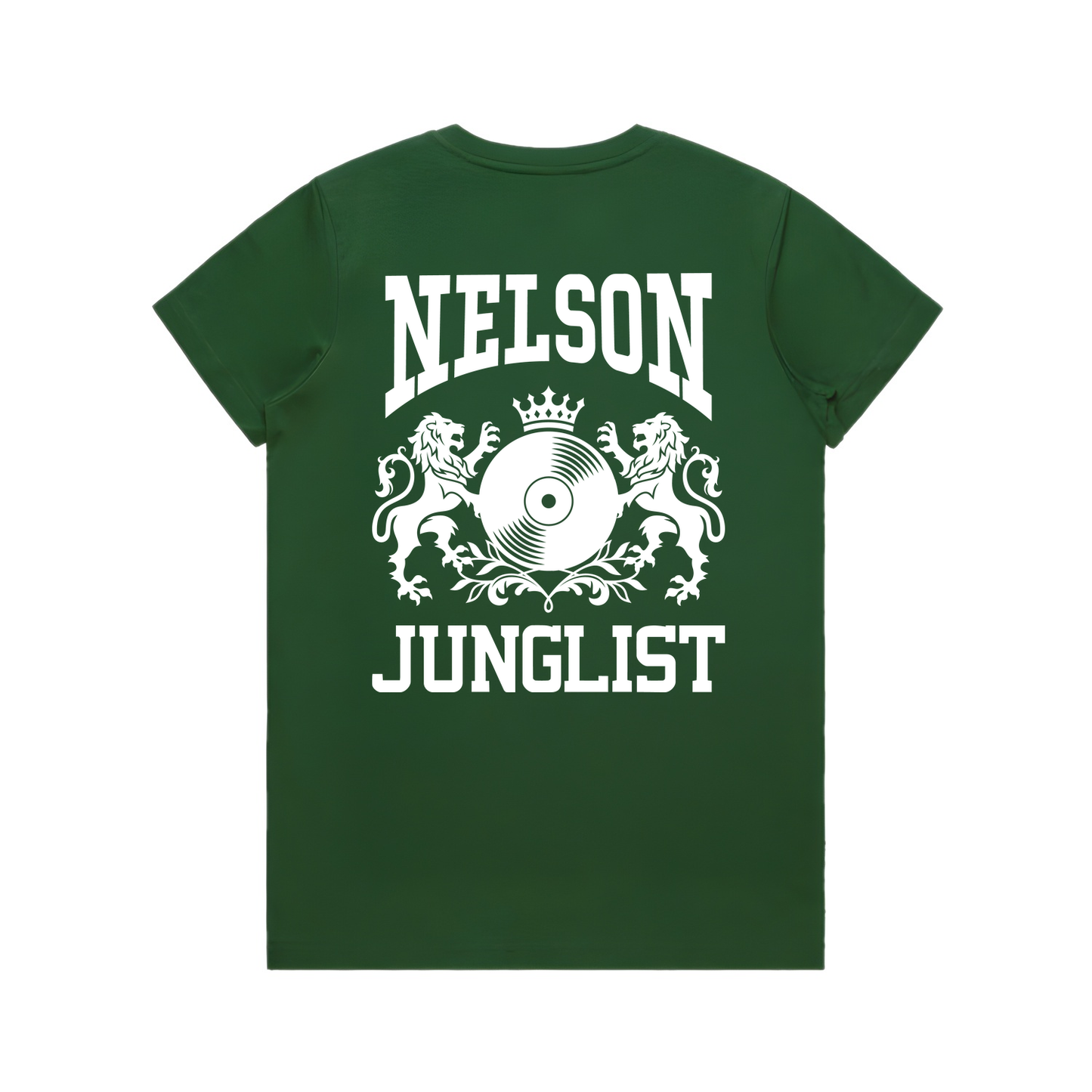 Womens NELSON JUNGLIST Tee - Forest Green (back)