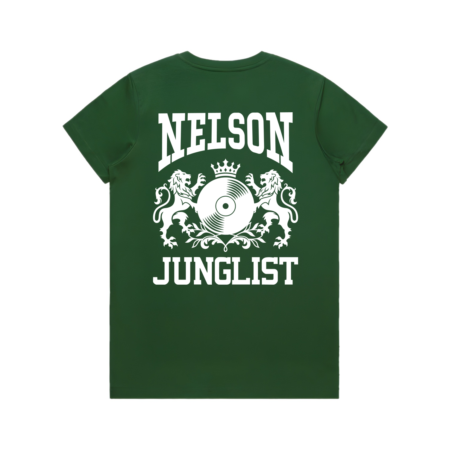 Womens NELSON JUNGLIST Tee - Forest Green (back)
