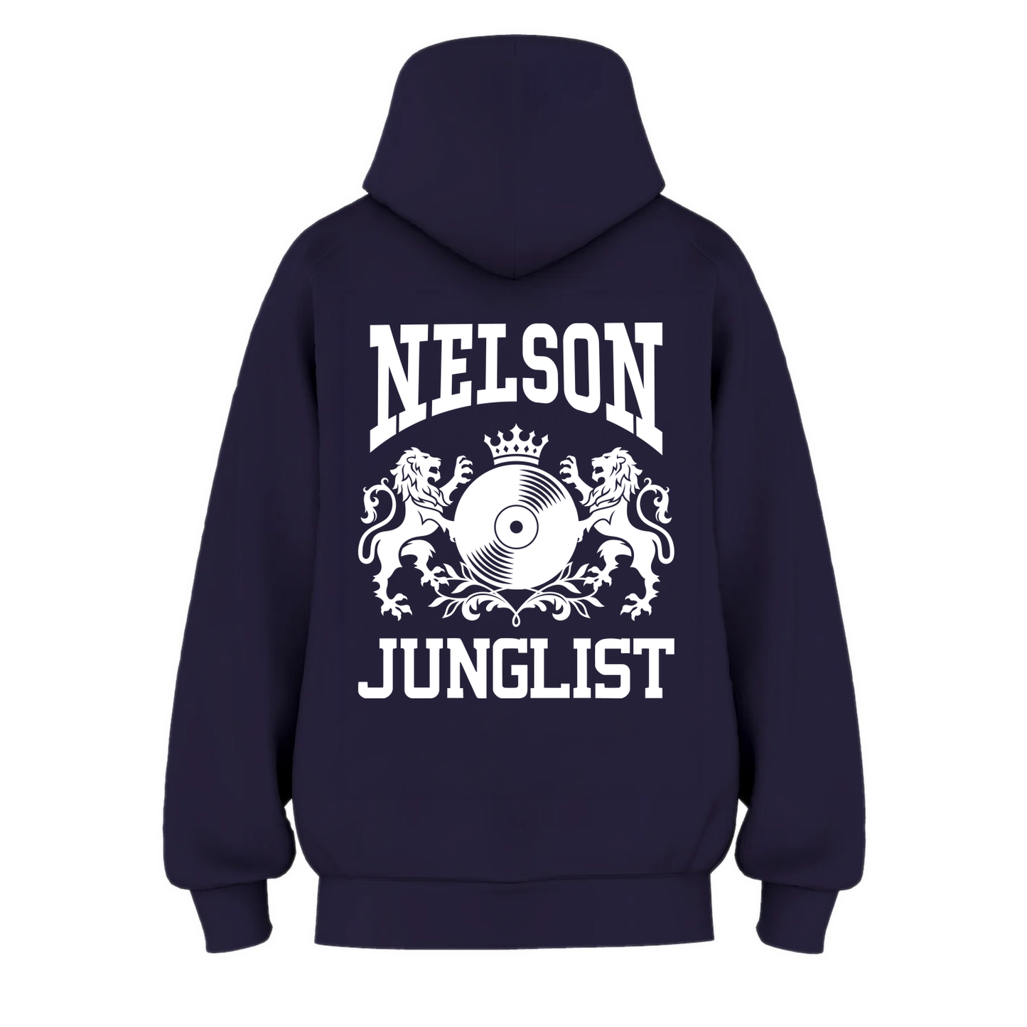 Womens NELSON JUNGLIST Hoodie - Ink Blue (back)