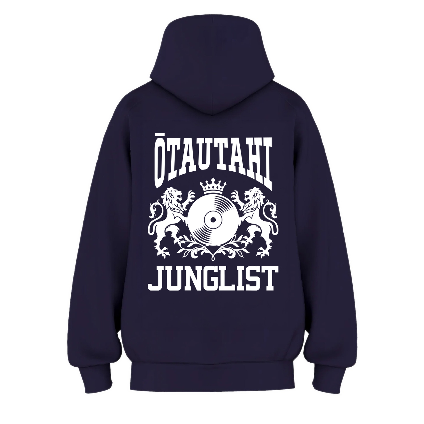 Womens ŌTAUTAHI JUNGLIST Hoodie - Ink Blue (back)