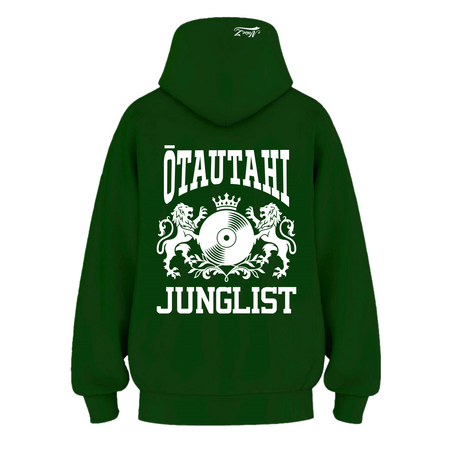 Mens ŌTAUTAHI JUNGLIST Hoodie - Pine Green (back)