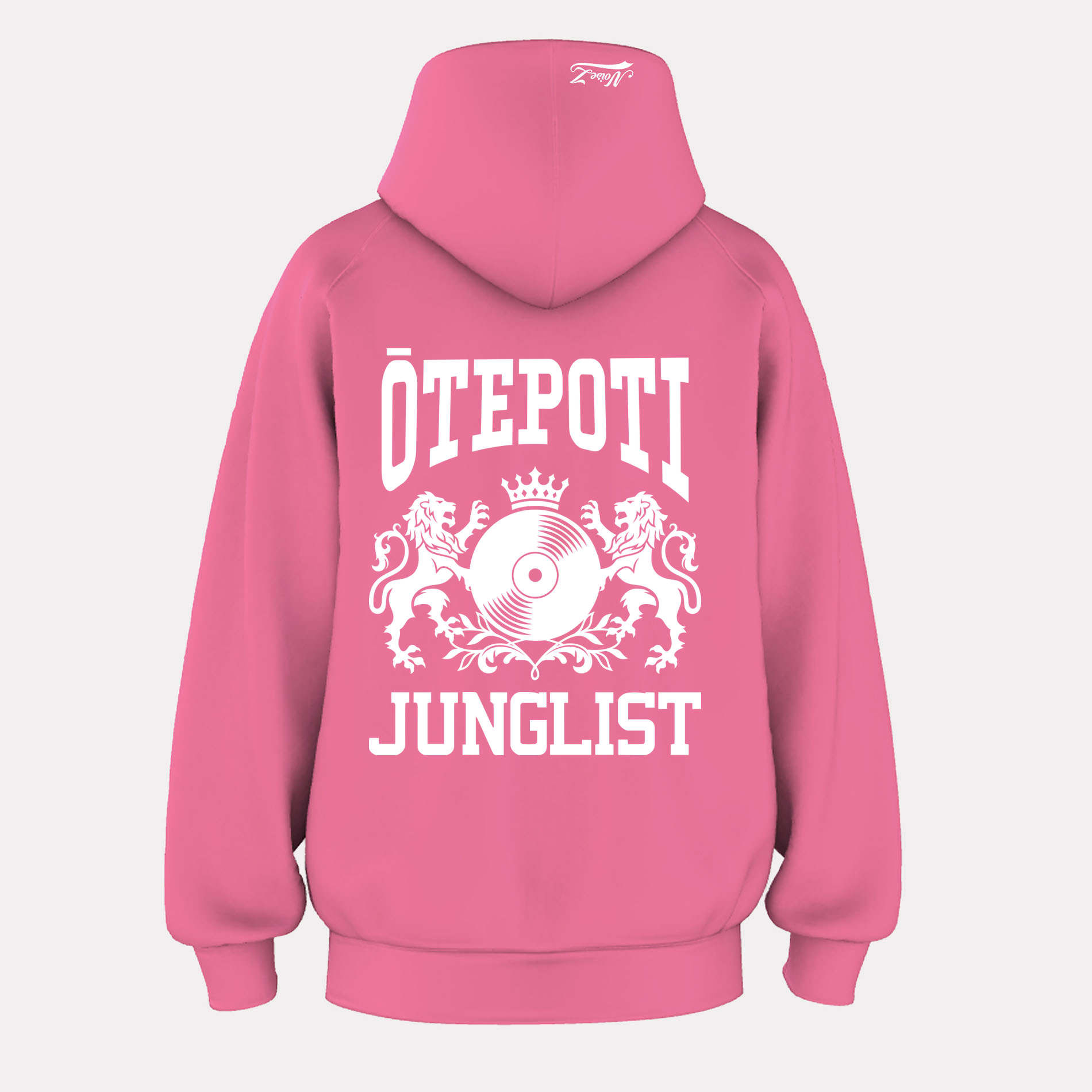 Mens ŌTEPOTI JUNGLIST Hoodie - Charity Pink (back)