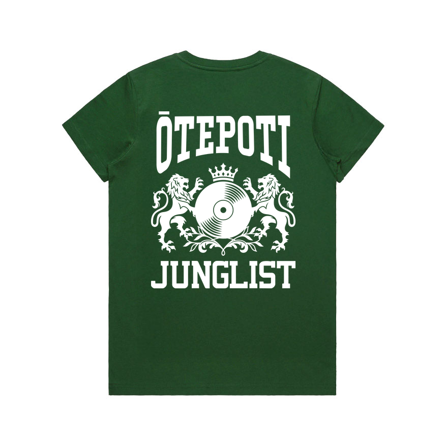 Womens ŌTEPOTI JUNGLIST Tee - Forest Green (back)