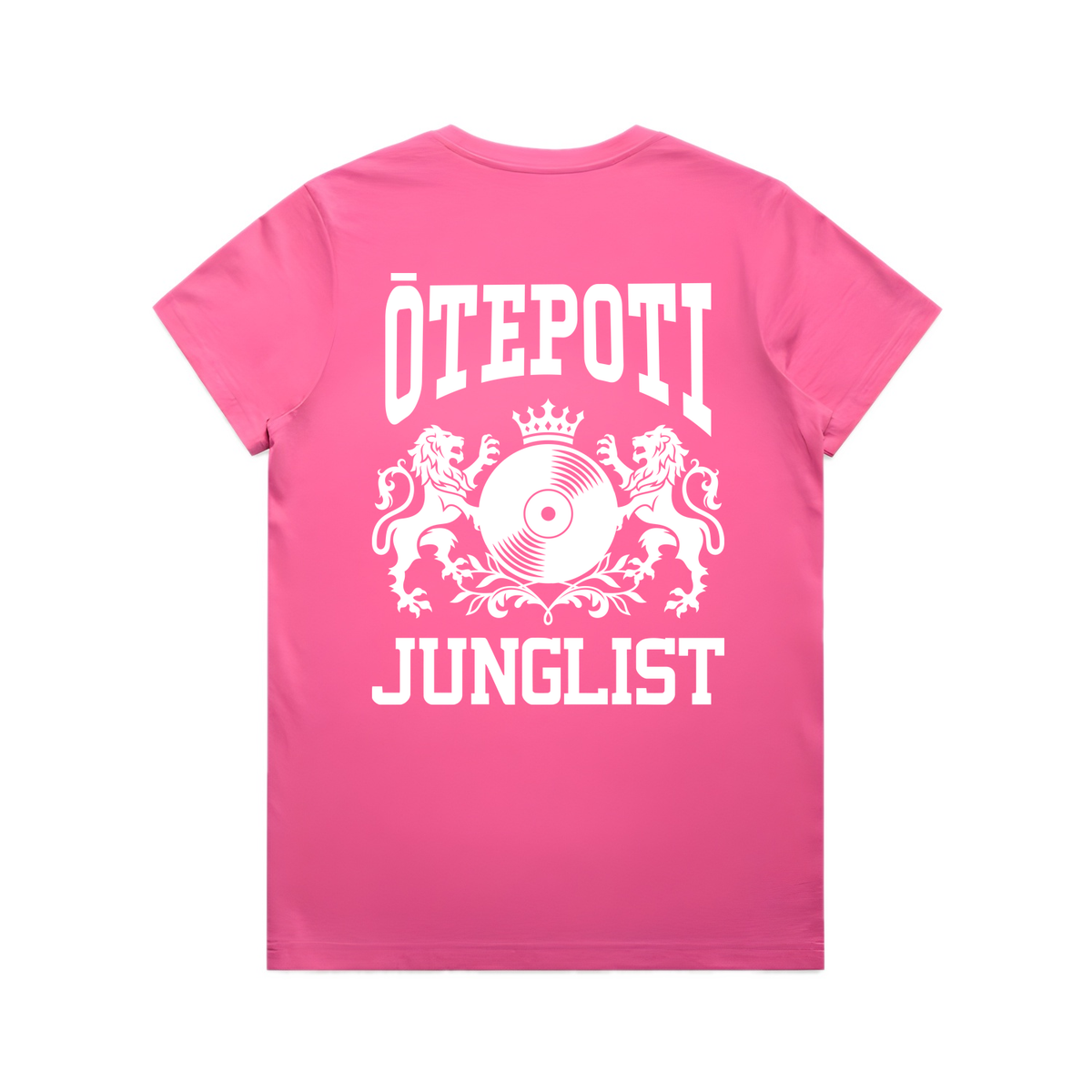 Womens ŌTEPOTI JUNGLIST Tee - Charity Pink (back)