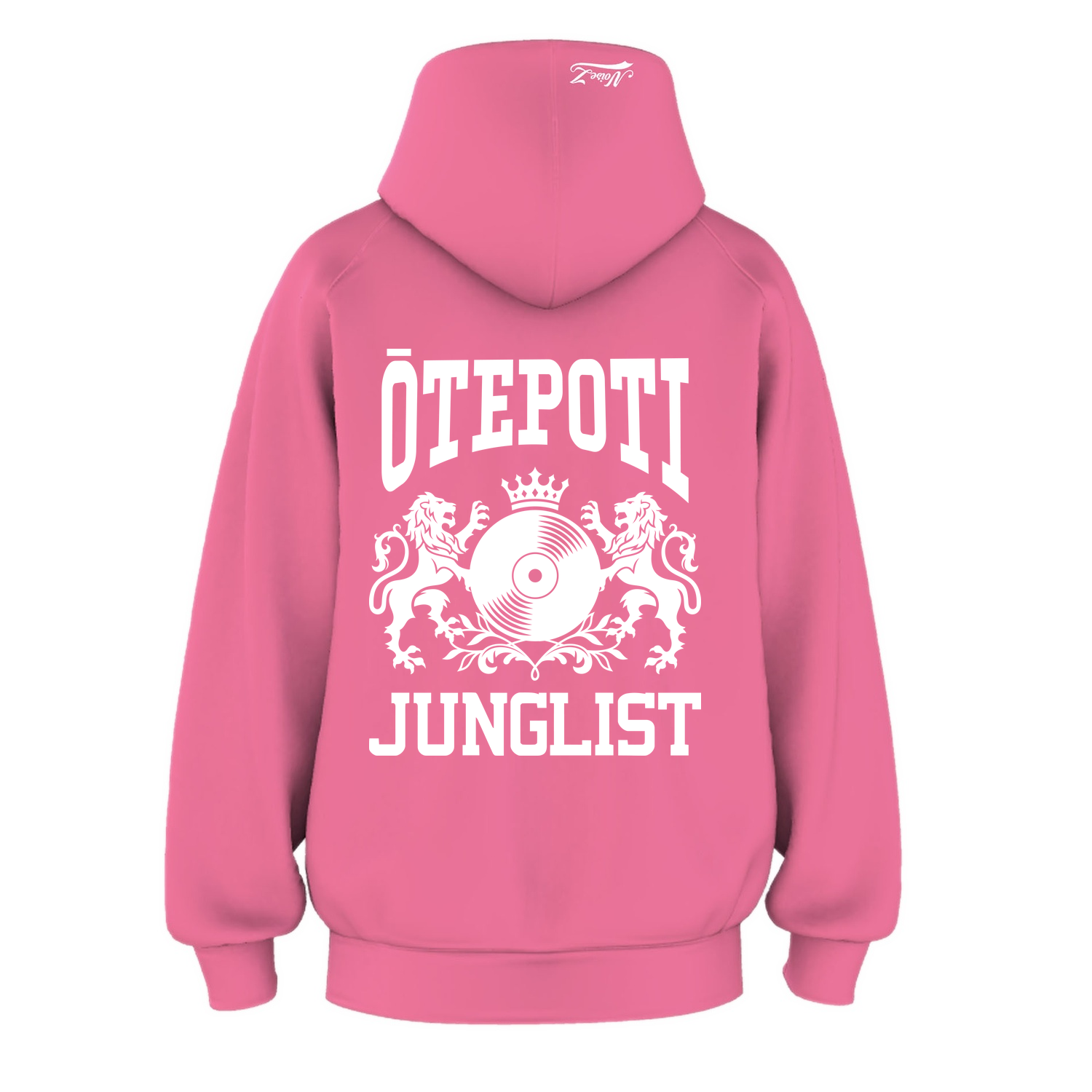 Womens ŌTEPOTI JUNGLIST Hoodie - Charity Pink (back)
