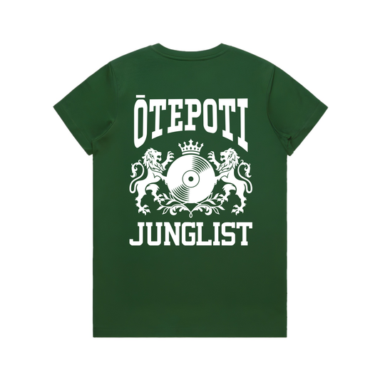 Womens ŌTEPOTI JUNGLIST Tee - Forest Green (back)