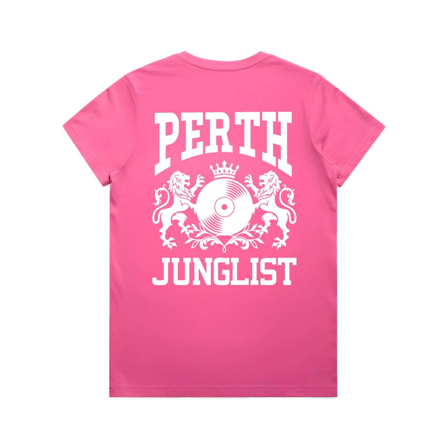 Womens PERTH JUNGLIST Tee - Charity Pink (back)