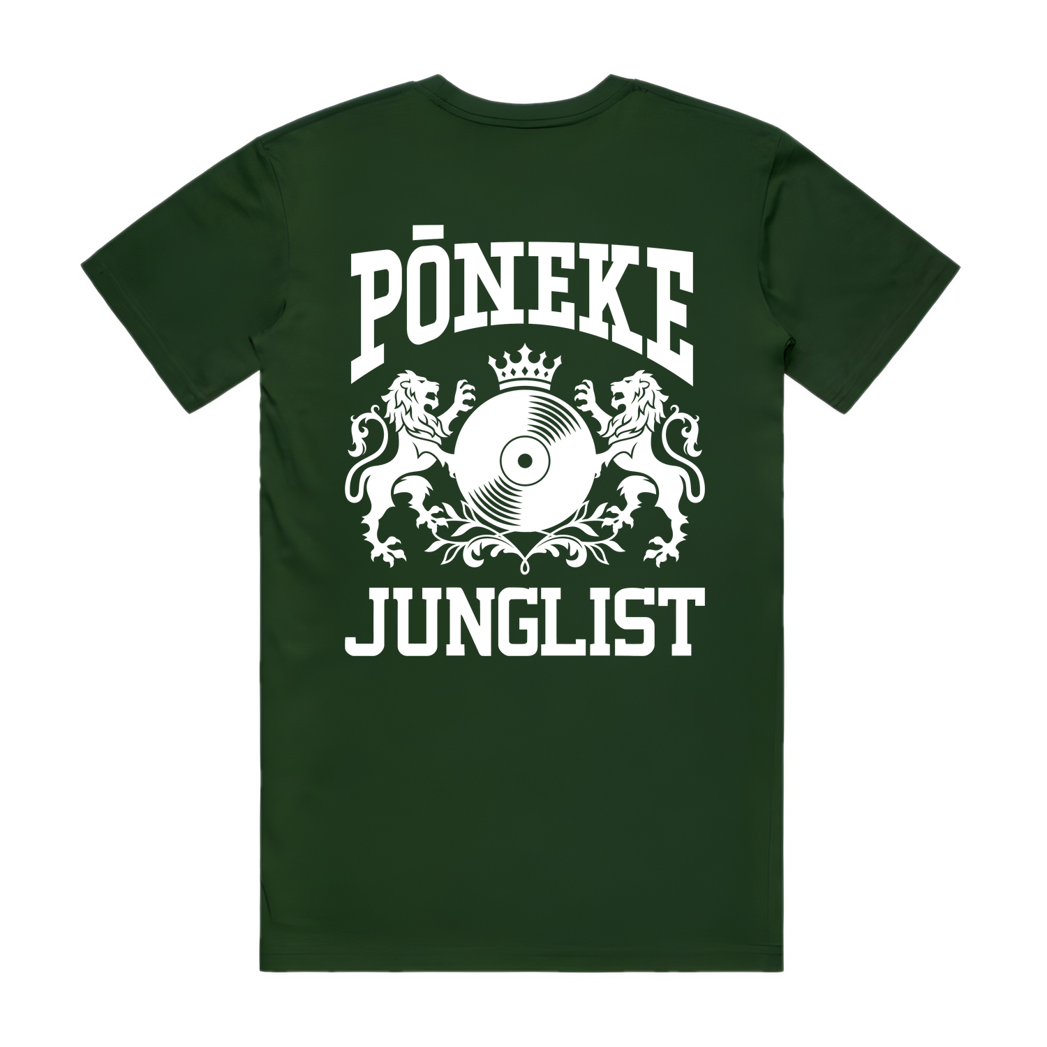 Mens PŌNEKE JUNGLIST Tee - Forest Green (back)