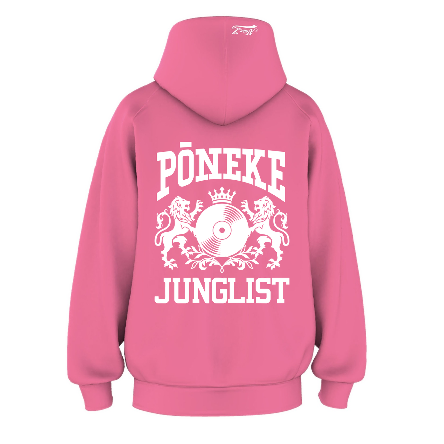 Womens PŌNEKE JUNGLIST Hoodie - Charity Pink (back)