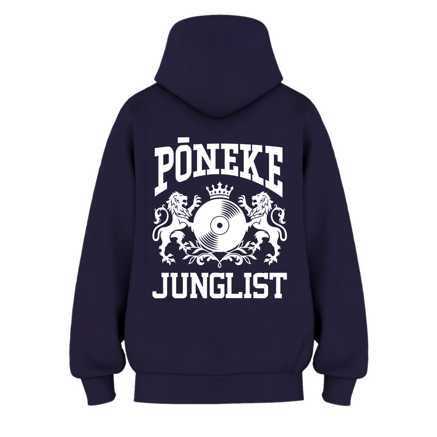 Womens PŌNEKE JUNGLIST Hoodie - Ink Blue (back)