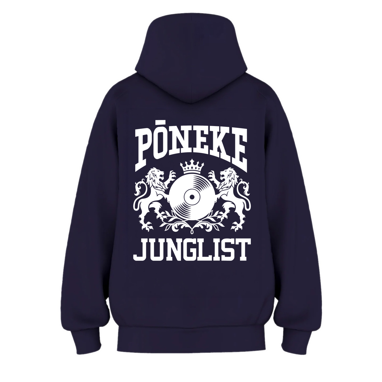 Womens PŌNEKE JUNGLIST Hoodie - Ink Blue (back)