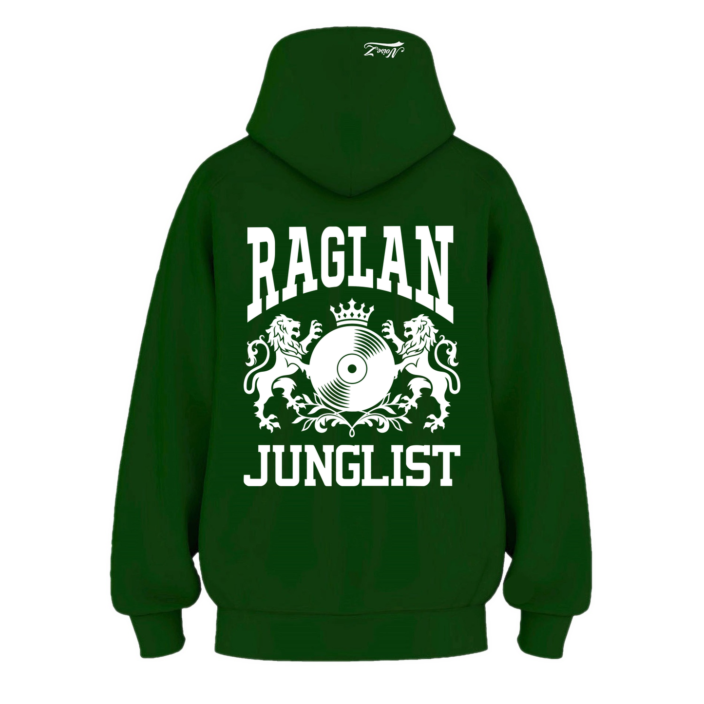 Mens RAGLAN JUNGLIST Hoodie - Pine Green (back)