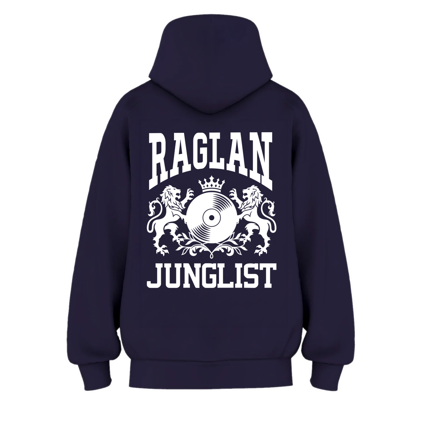 Womens RAGLAN JUNGLIST Hoodie - Ink Blue (back)