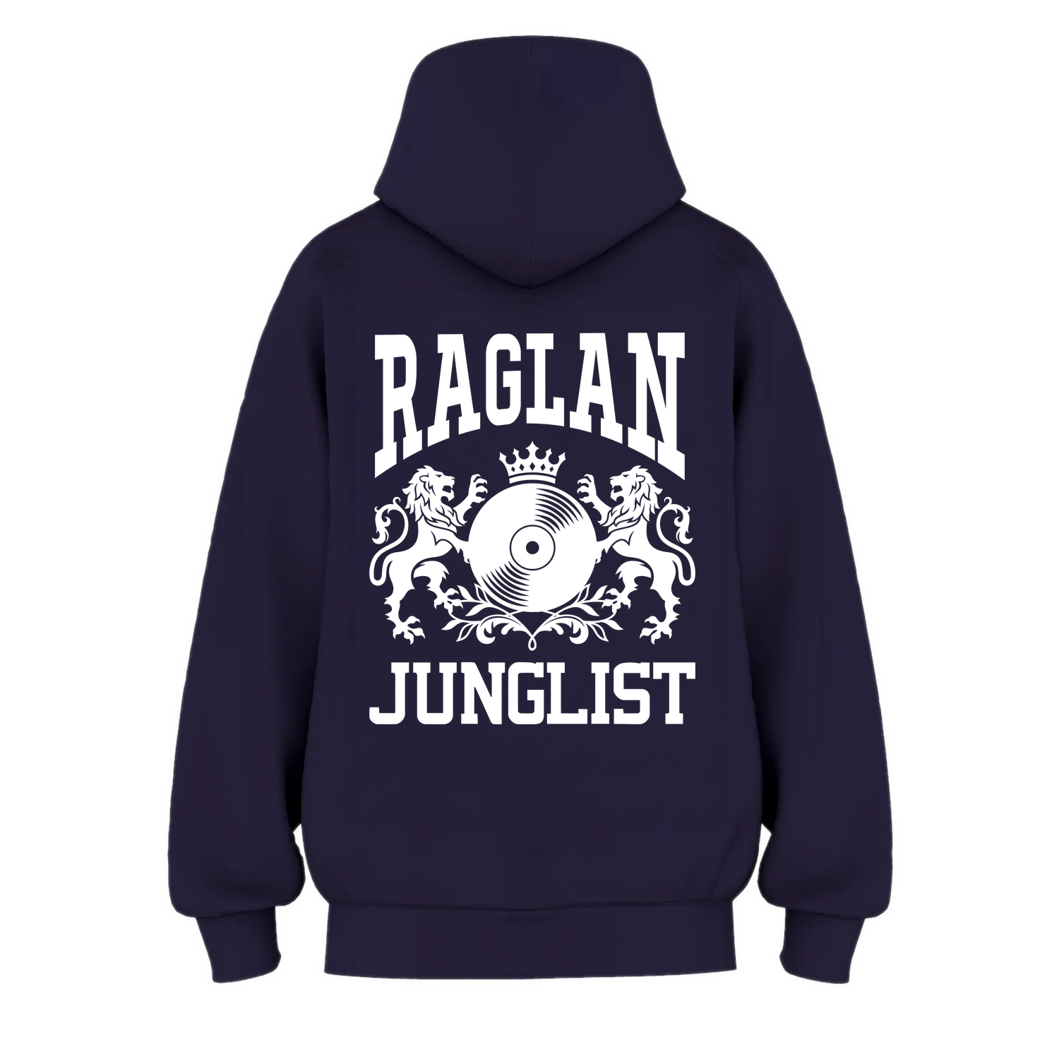 Womens RAGLAN JUNGLIST Hoodie - Ink Blue (back)