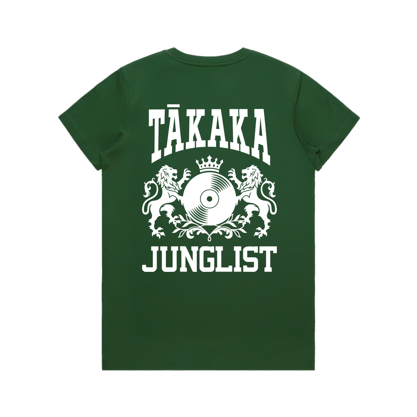 Womens TĀKAKA JUNGLIST Tee - Forest Green (back)