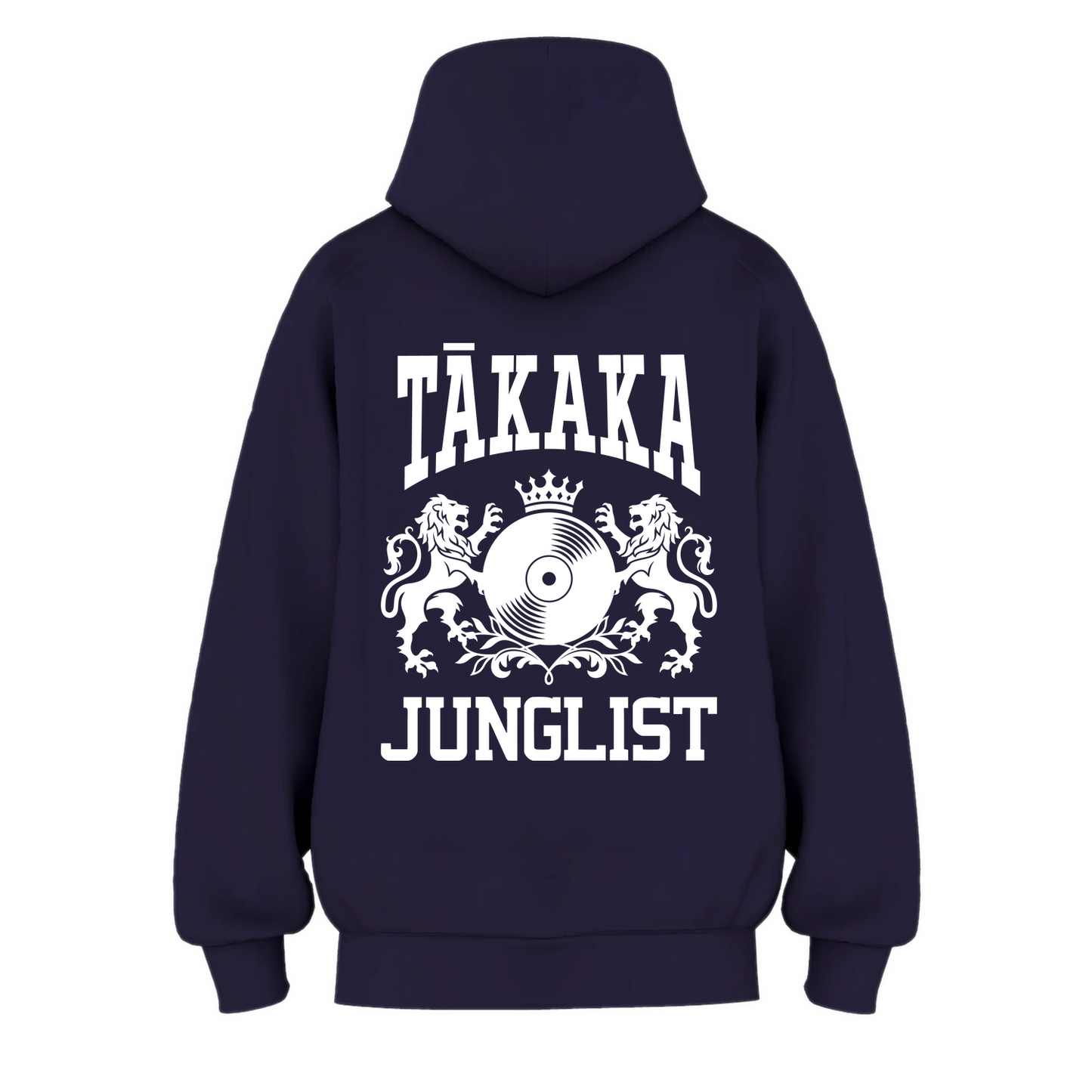 Womens TĀKAKA JUNGLIST Hoodie - Ink Blue (back)