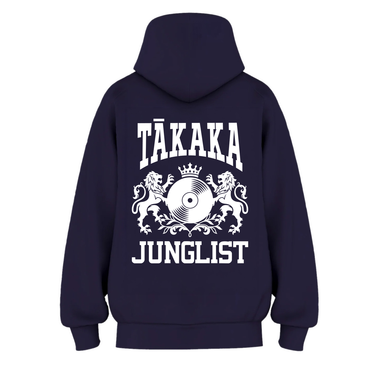 Womens TĀKAKA JUNGLIST Hoodie - Ink Blue (back)