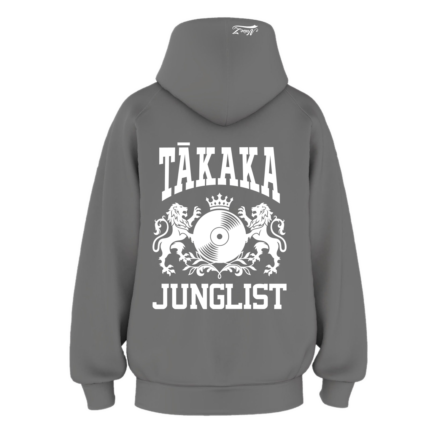 Mens TĀKAKA JUNGLIST Hoodie - Shadow (back)