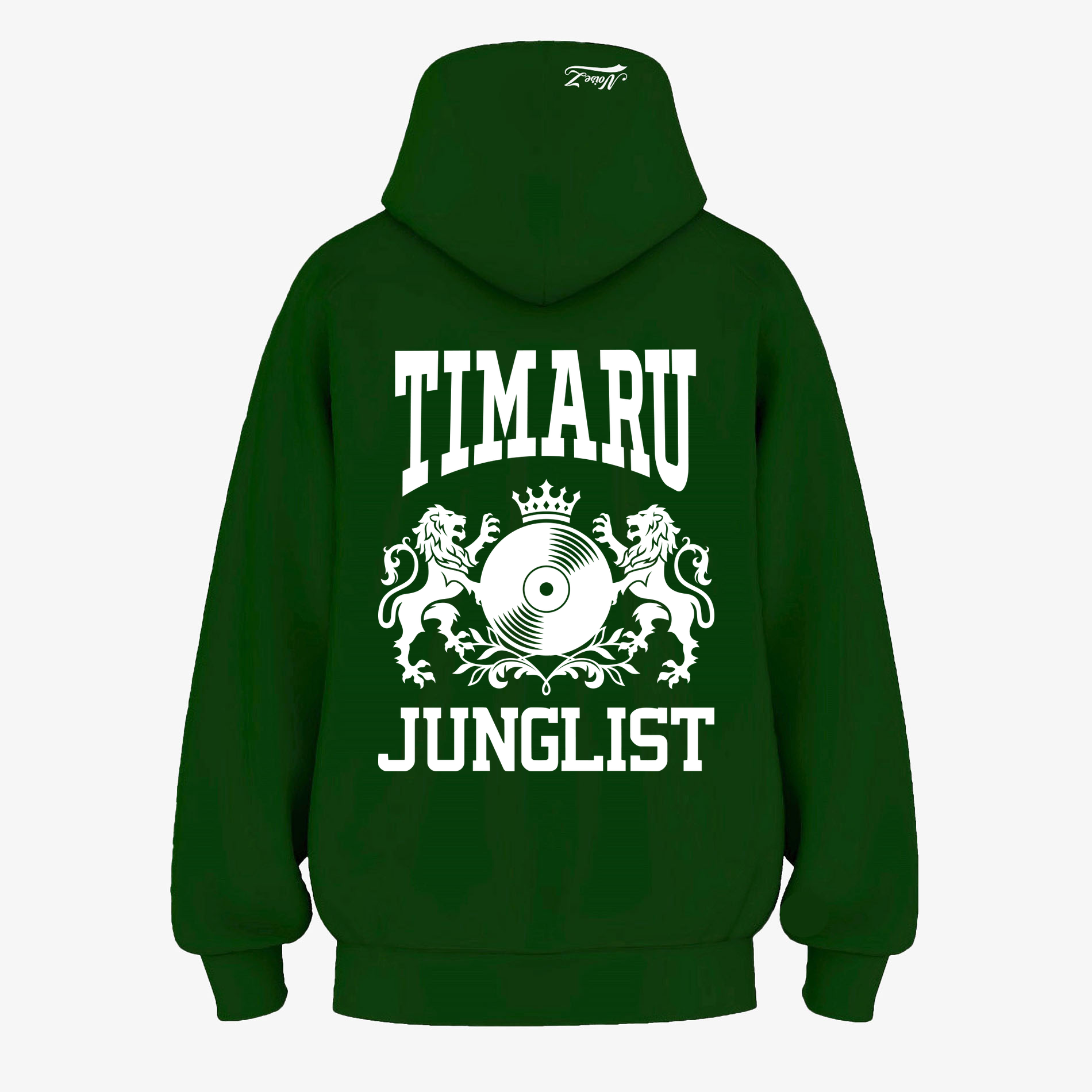 Mens TIMARU JUNGLIST Hoodie - Pine Green (back)