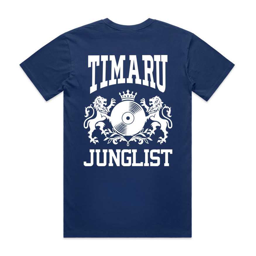 Mens TIMARU JUNGLIST Tee - Cobalt Blue (back)